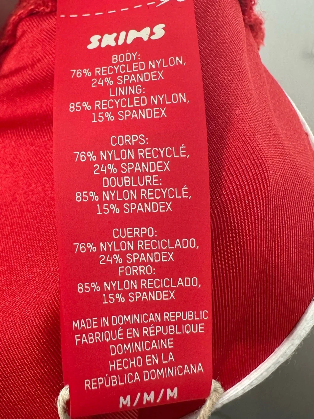 SKIMS‎ Team USA Olympic Signature Swim Triangle Bikini Top Red M Paris 2024